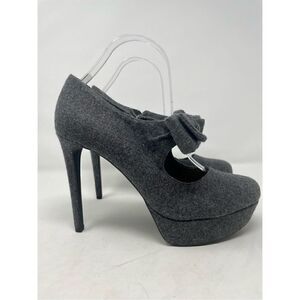 🔴 Gianni Bini Ariellah Grey Platform Heel with front bow size 9